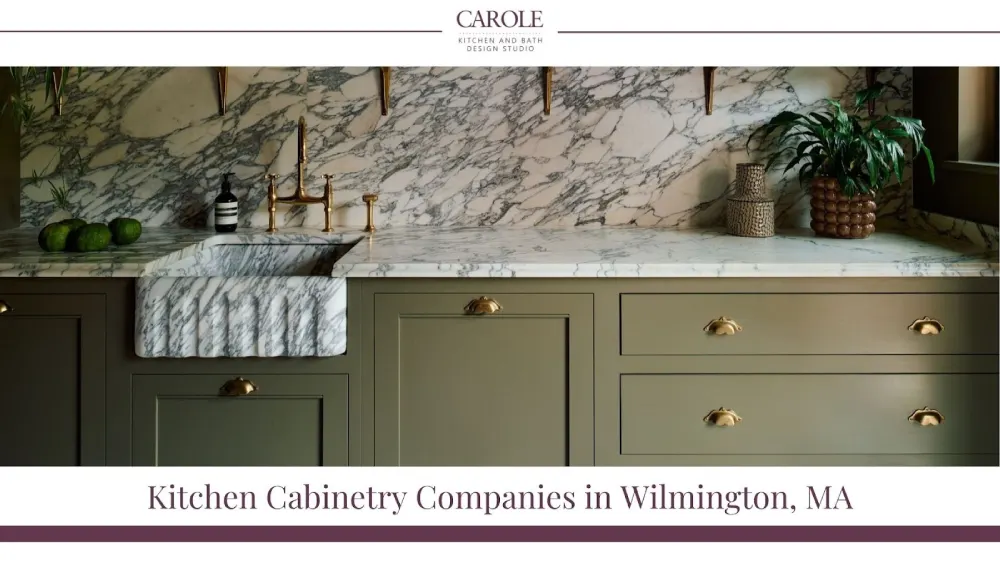 Elegant Wilmington kitchen remodel featuring marble farmhouse sink and brass hardware cabinetry