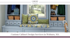 Custom built-in cabinetry with bench seating in Woburn, MA home